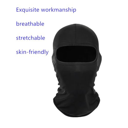 2 Pieces Thin Balaclava Ski Mask Head Mask Full Face Mask Windproof Sun UV Protection Hood for Women Men - color: Black+black