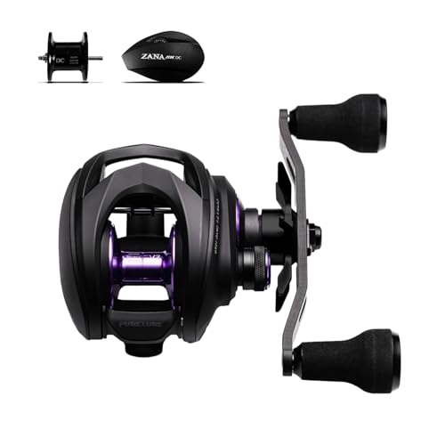 PURELURE Zana MAX Baitcasting Reel, SV+DC Dual Brake System Fishing Reel with Extra DC Side Cover+DC Spool, 7.3 Gear Ratio 22LB Drag Anti-Backlash Aluminum Frame Baitcaster Reels for Bass Pike - size: ZANA MAX-22LB, style: Right Hand