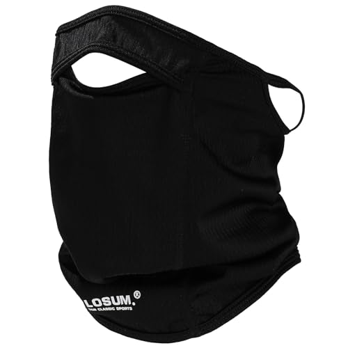 Sun Protection Face Mask with Neck Cover, Cooling Breathable Ear Loop Neck Gaiter for Fishing Cycling Running - color: Black
