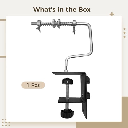 Line Fishing Winder Spooler, Station Spooling Aluminum Alloy with Rotating Adjustable Axis, Steel Frame, for Clamp Workbench, Machine Fishing Line Spooler with Accessories Multiple