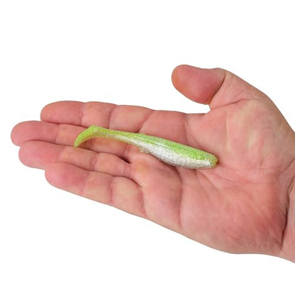 Berkley Gulp! Saltwater Paddleshad Fishing Soft Bait - color: Key Lime Chrome, size: 4"