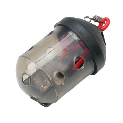 Cap Swim Feeder for Maggots and Groundbait Plastic Fishing Terminal Tackle with Auto-Close Lid for River Match Angling Black 30g(1pc) - size: 1pc