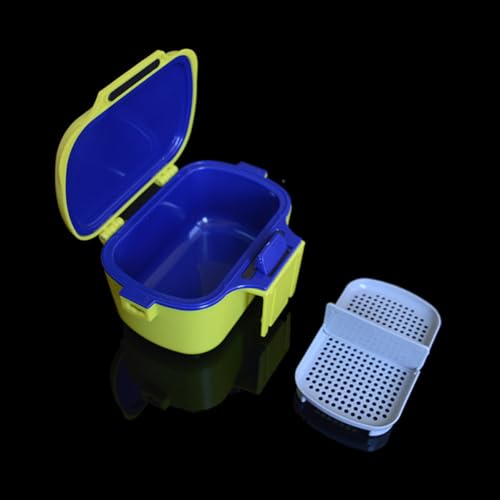 Dual-Layer Portable Fishing Bait Storage Box Worm Bait Holder Case with Clip Large Capacity Yellow Live Container Suitable for Outdoor Fishing Trips