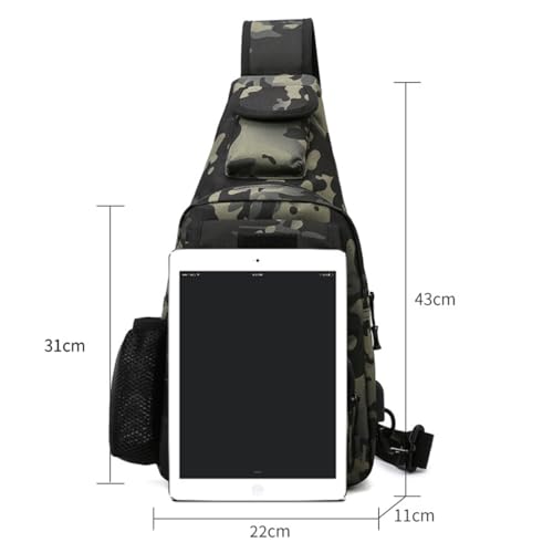 Waterproof Fly Fishing Sling Pack, Waterproof Fishing Tackle Bag Backpack Oxford Cloth Chest Shoulder (Black) - color: Black