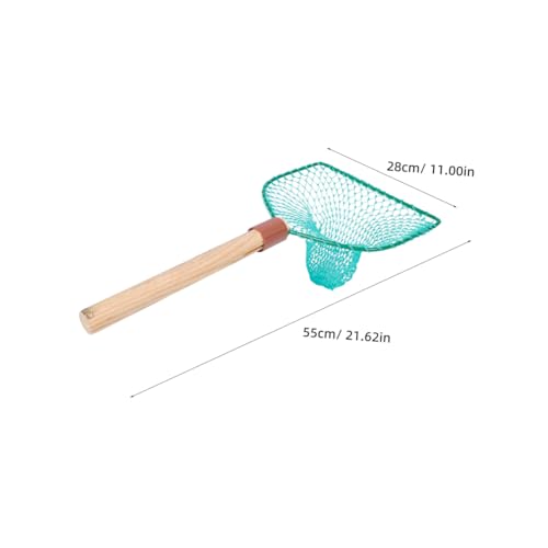 Totority Wood Handle Fishing Net 30cm Large Mesh Landing Net Portable Wear-Resistant Handheld Fishing Basket for Freshwater Fish Catching