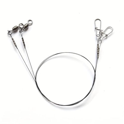 30cm 14kg Titanium Fishing Leader Line, Bite Proof Trace with Rotating Swivel Anti-Tangle Design, Low Friction Coating, Stainless Steel Pins for Predatory Fish, Pike Muskie Saltwater Freshwater