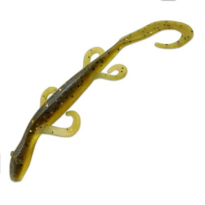 Wild Lizard Soft Lure, 5.5 Inch Scented Creature Bait for Bass Fishing, Active Legs & Tail, Dense Salt Body for Natural Sink, Ideal for Texas & Carolina Rig, 10-Pack - color: Watermelon