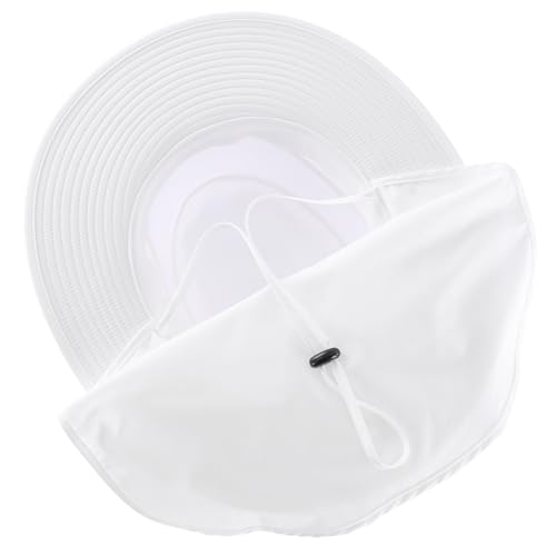 Connectyle UPF 50+ Wide Brim Sun Hat for Men Women UV Protection Fishing Hat with Neck Flap Outdoor Safari Bucket Hiking Hats - color: White