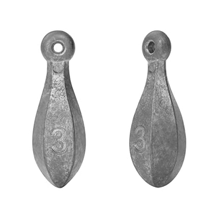 BLUEWING Bank Sinker 1LB/2LB/3LB/5LB/6LB Box Fishing Weights Saltwater Bullet Lead 1oz,2oz,3oz,5oz,8oz,10oz,12oz,16oz,32oz - style: #09 5oz, 3 Pack