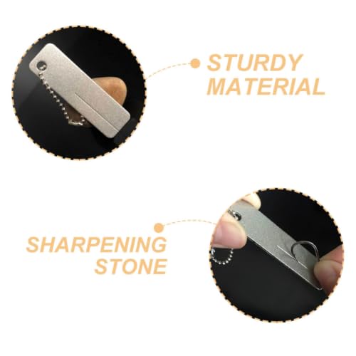 2pcs Portable Fishing Hook File Tool with Corundum Material and Chain, High Efficiency Sharpening Tool for Fishing Trips and Outdoor Activities, Precise Edge Hook Sharpener