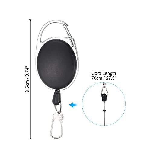 PATIKIL Fishing Quick Knot Tying Tool Stainless Steel 4 in 1 Fly Line Clipper with Fishing Retractor Combo for Angler Vest Pack Tool Gear, Black Silver