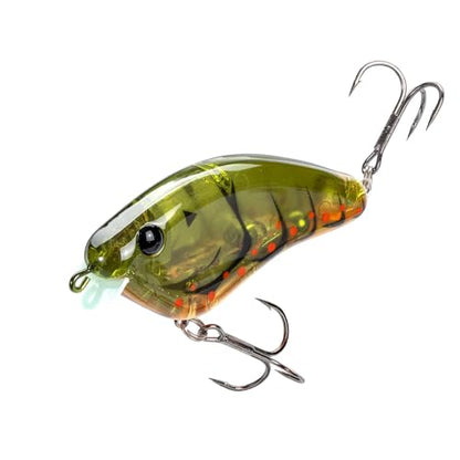 Strike King Hardliner Fishing Lure, Flat Sided Crankbait, Circuit Board Lip, Extra Tight Wobble, Size 4 Treble Hooks - color: Phantom Green Craw