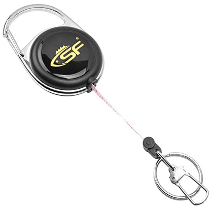 SF Fly Fishing Zinger Retractor with Retractable Measuring Tape Style for Anglers Tools and Gears Holder Combo Black - style: Single