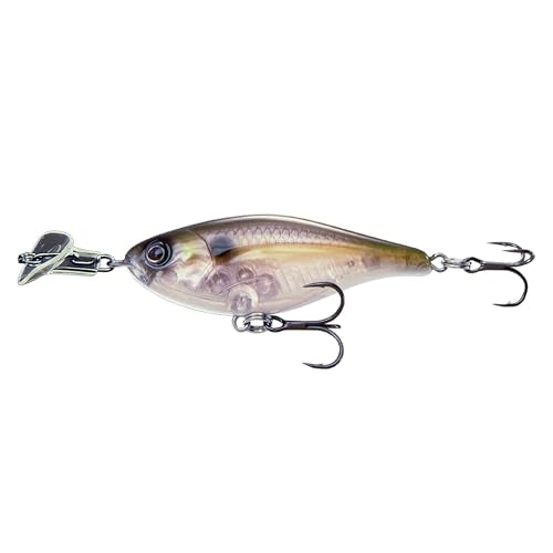 Headbanger Cranky Shad Slow-Sink Hard Lure (2-1/2", 3", 4" & 5") – Patented Erratic “Headbanging” Action Crankbait for Freshwater Bass, Walleye & Perch – 1/3 oz with Premium VMC Hooks - color: Ghost Shad, size: 3"