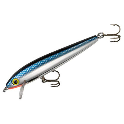 Rebel Lures Tracdown Minnow Slow-Sinking Crankbait Fishing Lure - Great for Bass, Trout and Walleye - color: Slick Black Minnow, size: 3 1/2 in, 3/8 oz