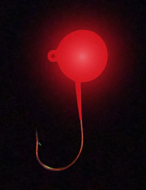 Big Nasty Tackle™ Super Glow Pout Pounder Jigs (1 oz.) (1 Pack) - color: Red