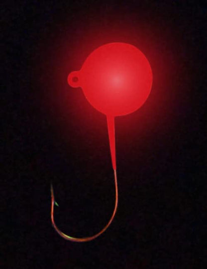 Big Nasty Tackle™ Super Glow Pout Pounder Jigs (1 oz.) (1 Pack) - color: Red