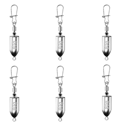 6PCS Bullet Drop Weights Sinkers Fishing Weights Lead Weights Sinkers Drop Shot Weights Catfishing Sinkers for Saltwater Freshwater Fishing - 2.82oz(80g) - size: 2.82oz(80g)