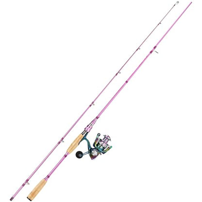 Sougayilang Spinning Rod Reel Combos,Colorful Two Pieces Spinning Pole with Smooth Strong Reel Available for Freshwater Bass Walleye Trout Fishing - size: 5.9ft/1000