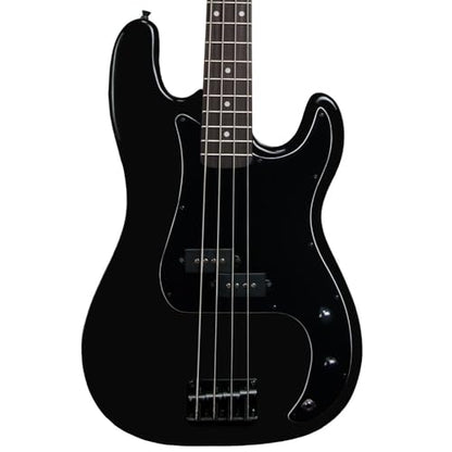 Sawtooth EP Series Electric Bass Guitar, Satin Black w/Black Pickguard - color: Satin Black, style: Right Hand