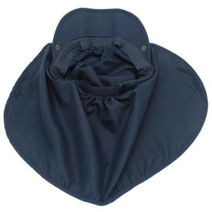 Connectyle Men's Sun Hat with Detachable Neck Flap Adjustable Outdoor UPF 50+ Baseball Sun Cap for Fishing Hiking Golfing - color: Navy Blue