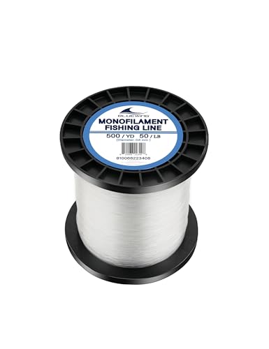BLUEWING Monofilament Fishing Line Clear Mono Fish Wire Thin Diameter String 6-400 lbs, 50-3000 Yards - color: 01-Clear, size: 0.6mm/50lb/500YD