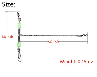 Bottom Fishing Rigs Wire Trace: 10pcs Heavy Duty Steel Drop Leader for Surf and Saltwater Gear