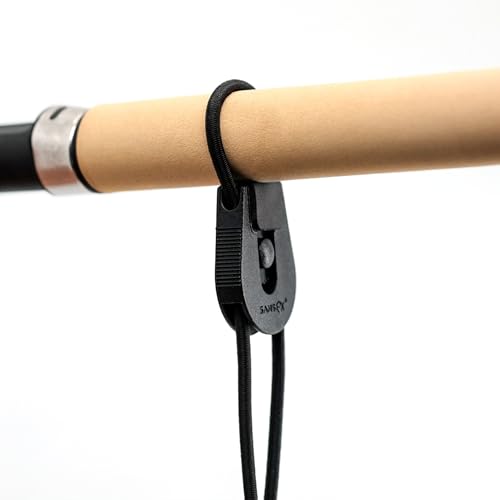 SAMSFX Fishing Rods Belt Stretchy Wrap Pole Straps Elastic Cable Ties for Casting, Spinning & Fly Rods - color: 8pcs, Black