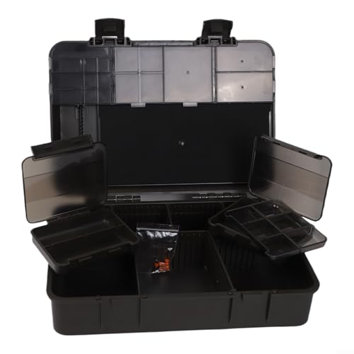 Carp Tackle Box Fishing Rig Organizer with Scale Terminal Tackle Storage for multi Compartment Bait Box Portable Gear Case Hook Swivel Holder Outdoor Angling Equipment for Small Parts Green