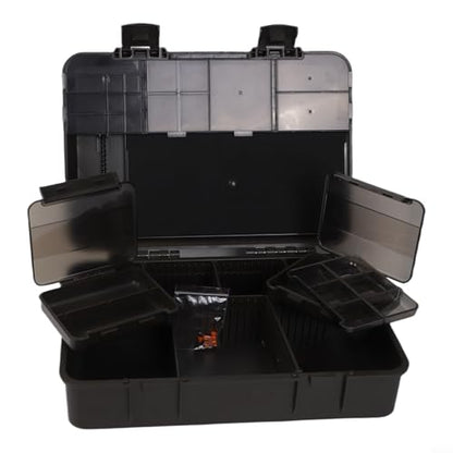 Carp Tackle Box Fishing Rig Organizer with Scale Terminal Tackle Storage for multi Compartment Bait Box Portable Gear Case Hook Swivel Holder Outdoor Angling Equipment for Small Parts Green