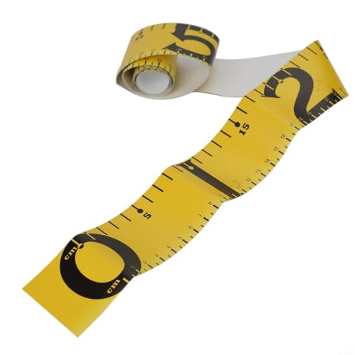 120cm PVC Fish Measuring Tape, Foldable Fishing Ruler with Winding Board for Precision Catch Measurement, Portable Sticker Decal for Tackle Box (Red)(Yellow)