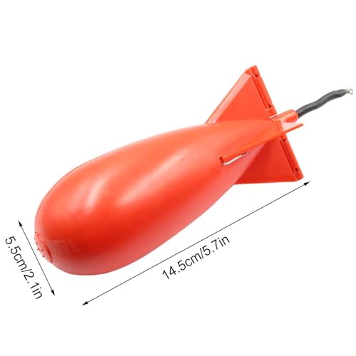 Rocket Bait Feeder - Lightweight Fishing Bait Feeder, Carp Fishing Feeder with Rocket Shape | Carp Fishing Tackle, Fishing Lure, Fishing Bait Cage Float Thrower Suitable for Swimbait Swimming Lures - color: Red