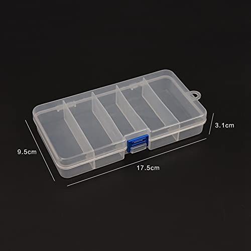 5 Compartment Fly Lure Box-Fishing Tackle Storage Case for Spoons Hooks Baits-Plastic Lure Container with Secure Closure