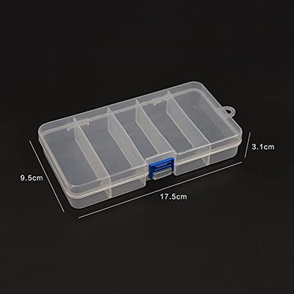 5 Compartment Fly Lure Box-Fishing Tackle Storage Case for Spoons Hooks Baits-Plastic Lure Container with Secure Closure