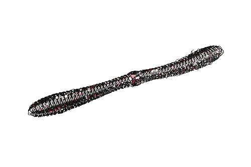 Lunker City Fishing 5" Spanky Worm 3 Pack Bundle Soft Plastic Bass Lure Wacky Rig Salted Jigging Stick Bait, 21 Total Lures, Made in The USA - color: 129 Black Neon