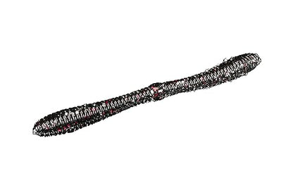 Lunker City Fishing 5" Spanky Worm 3 Pack Bundle Soft Plastic Bass Lure Wacky Rig Salted Jigging Stick Bait, 21 Total Lures, Made in The USA - color: 129 Black Neon