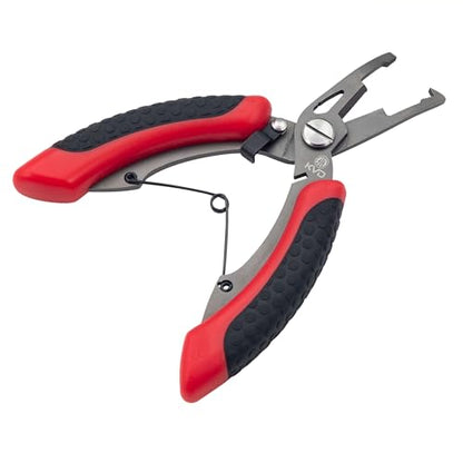 Strike King (SRT5KVD) KVD 5 Precision Split Ring Pliers, Red, Dual Injected Combat Grip Handles - style: Precision Split