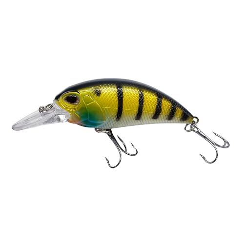 Bestac Fishing Lures Hard Bait Deep Diving Swimbait Crankbait Topwater Lures with Treble Hooks 3D Eyes for Bass Trout Freshwater and Saltwater Depth 1-1.5m Weight 14.5g - color: #3