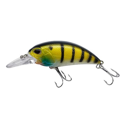 Bestac Fishing Lures Hard Bait Deep Diving Swimbait Crankbait Topwater Lures with Treble Hooks 3D Eyes for Bass Trout Freshwater and Saltwater Depth 1-1.5m Weight 14.5g - color: #3
