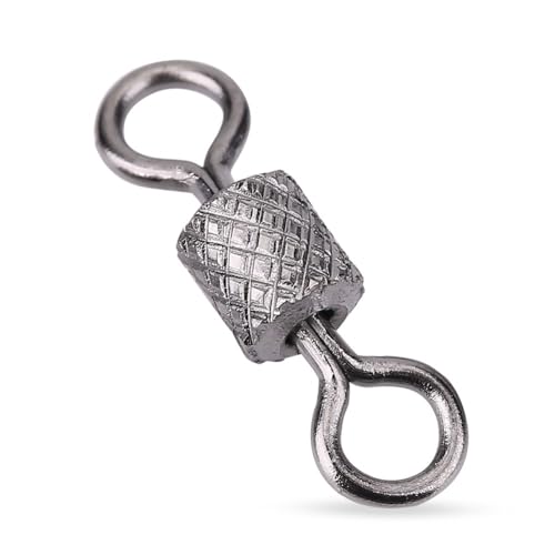 Fishing Barrel Swivels 100 Pcs – High Strength Copper Rotating Connectors for Saltwater Fishing, Barrel Rig Tackle for Hooks, Leaders and Lures - size: 6#
