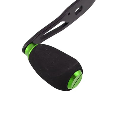 Fishing Reel Handle Green Fishing Baitcasting Handle Rocker Baitcasting Reel Replacement Parts, with EVA Grip Knob and Nut (Black + Green) - color: Black Green