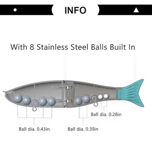 HADORAM Lure Slow Sinking Glide Bait with Fur Tail Lifelike Fishing Tackle for Trout Shad Bass Musky - color: 7in-3Pcs