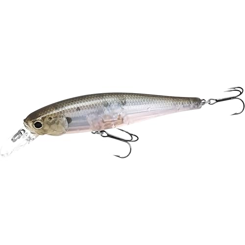 LUCKY CRAFT Pointer 100SP, Jerkbait Side by Side Action Tournament Winning Perfect Wobbling Freshwater Lake Bass Fishing Champion Bait - color: 238 Ghost Minnow