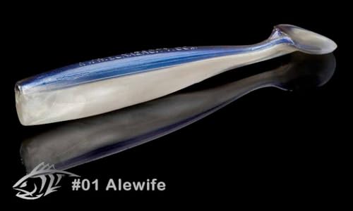 Lunker City Fishing Shaker 3.25" Swimbait Soft Plastic Bass Walleye Lure Saltwater Swimming Tail Action Pike Swim Bait, 7 Per Bag, Made in The USA - color: 01 Alewife