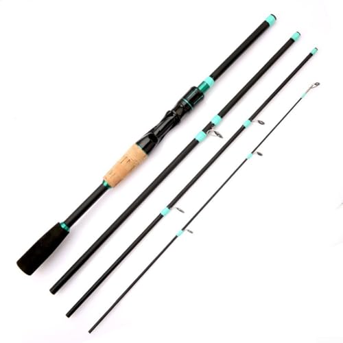 Fiberglass Baitcasting Fishing Rod 4/5 Section M Tone 1.65m-2.1m Multi-Segment Lure Rod With Smooth Line Guide High Load Capacity For Freshwater Saltwater(F)