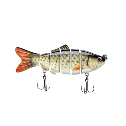 10cm 6-Segment Bionic Swimbait Multi-Jointed Hard Fishing Lure with Treble Hook Realistic Fake Bait for Outdoor Fishing for Men, Anglers, Father’s Day & Birthday