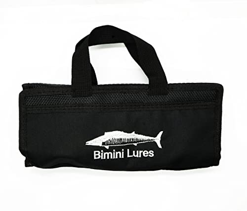 Fishing Lure Set of 4 Trolling Saltwater Skirted Lures: Rigged Lures and Black Bag Included. Catch Any Predatory Pelagic Fish in The Ocean Including Dolphin, Tuna, and Wahoo!
