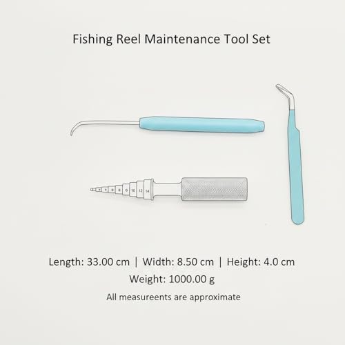 Fishing Reel Maintenance Tool Set, Metal Bearing Service Tool and Gear Service Kit for Spinning and Baitcasting Reels (Set of 3) - color: Gold
