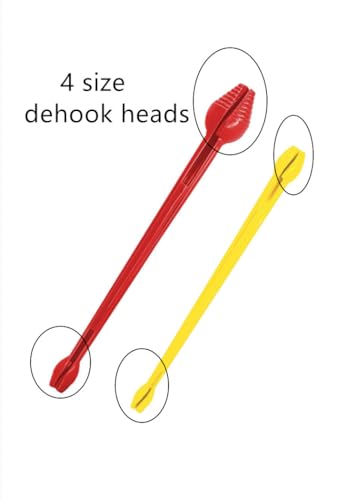 Toasis Plastic Fishing Hook Disgorger 2pcs Fish Hook Remover Tools - color: Red & Yellow