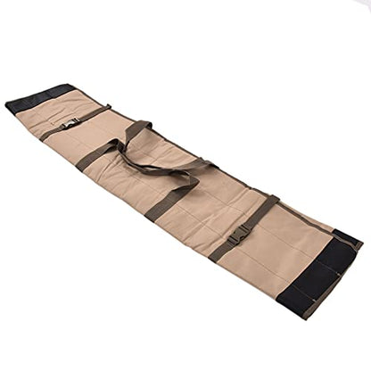 Fdit Fishing Rod Carrier Bag with Multiple Pockets Oxford Cloth Wear Ends for Fishing Gear Storage Tools (Khaki)